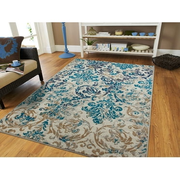 Century Rugs Luxury Rugs for Living Room Blue 8x10 Rug Under $100 Gray Modern Distressed Rugs 8x11 Dining Room Rugs for Under the Table