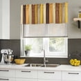 thumbnail image 4 of Farmhouse Yellow Brown Curtain Valances for Windows, Kitchen Valance Window Treatments Panel 2 Pack, Retro Vintage Wood Rod Pocket Short Curtains for Bathroom Bedroom 42 x 18 Inch, 4 of 8