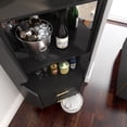 thumbnail image 4 of CQSXDA Wooden Corner Bar Cabinet With Mirrored Back And 2 Open Storage Shelves Plus 2 Drawers For Buffets, Black, 4 of 9