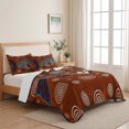 thumbnail image 5 of Quilts Twin XL Size Bedding Set, Southwest Tribal Lightweight Quilted Comforter, Vintage Rustic Fish Motifs Wooden Texture Soft Bedspread Coverlet with Pillow Covers for All Season, 68" x 98", 5 of 9