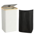 thumbnail image 2 of Huhuzaio Laundry Basket Recycling Storage Kitchen Indoor 26 Gallon 100L Household Bottle Items Collection Container Large Recycling Storage Container with Lid Reusable Removable Inner Bag Bottl, 2 of 5