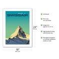 thumbnail image 2 of Switzerland - SwissAir - Matterhorn - Vintage Airline Travel Poster by Manfred Bingler c.1964 - Bamboo Fine Art 290gsm Paper Print (Unframed) 18x24in, 2 of 4