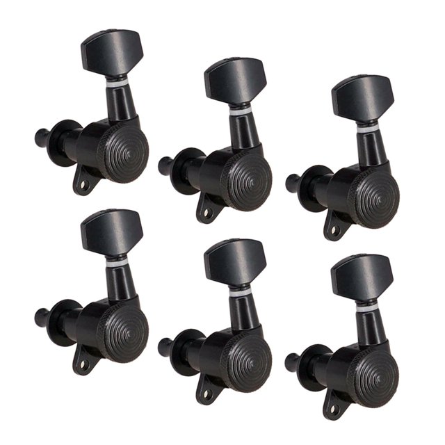 Paquete de 6 clavijas de bloqueo Sunnimix para guitarra 6L negro