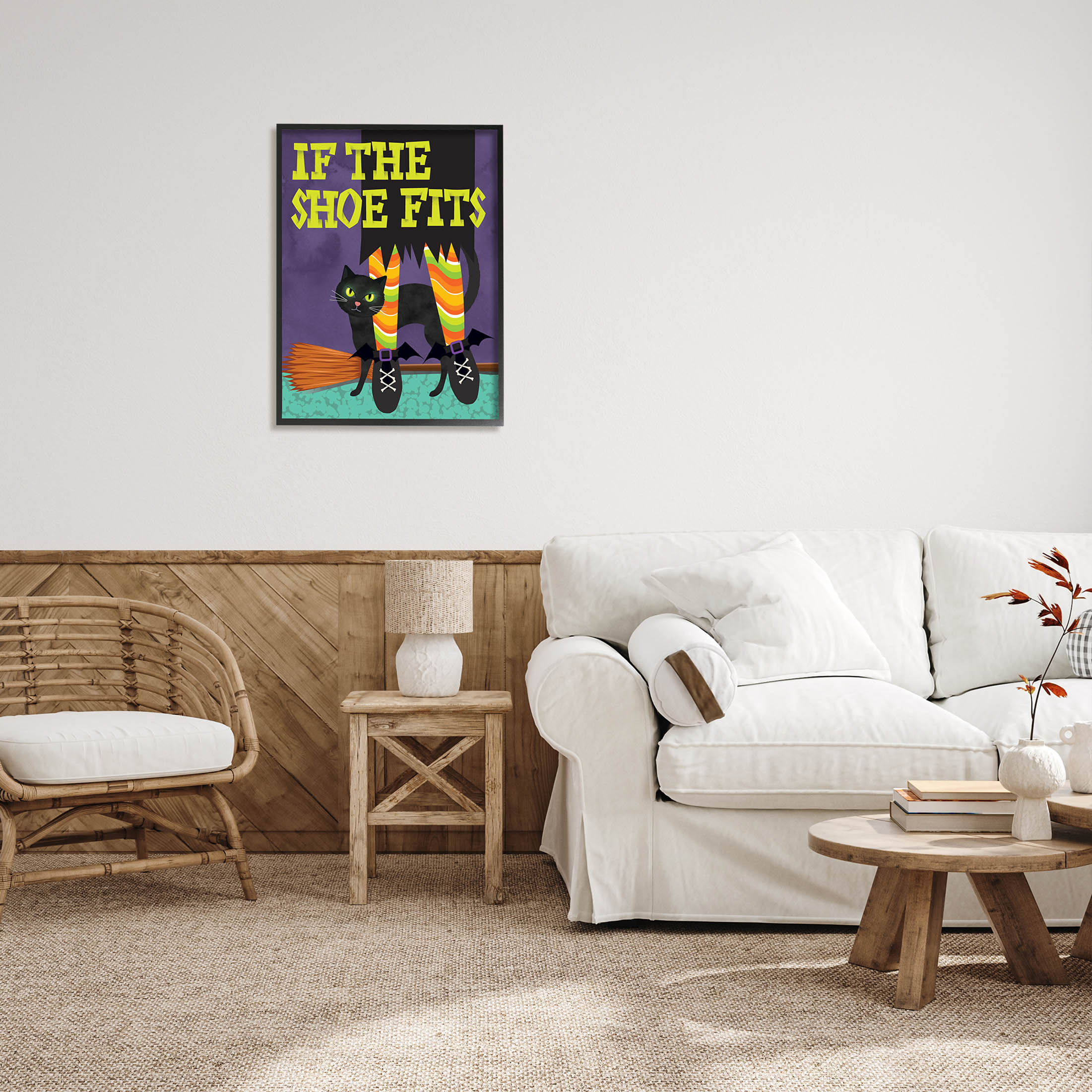 Stupell Industries If The Shoe Fits Witch Graphic Art Black Framed Art Print Wall Art, Design by Linda Birtel