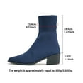 thumbnail image 5 of Stretch Ankle Boots for Women Pointed Toe Stacked Heel Knit Sock Booties Casual Dressu Fall Chelsea Boots, 5 of 8