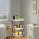 thumbnail image 5 of Estante de almacenamiento multicapa, carrito de almacenamiento móvil con ruedas, fácil de montar, apto para sala de estar, dormitorio, baño, cocina, organizadores, estantes de plástico., 5 of 6