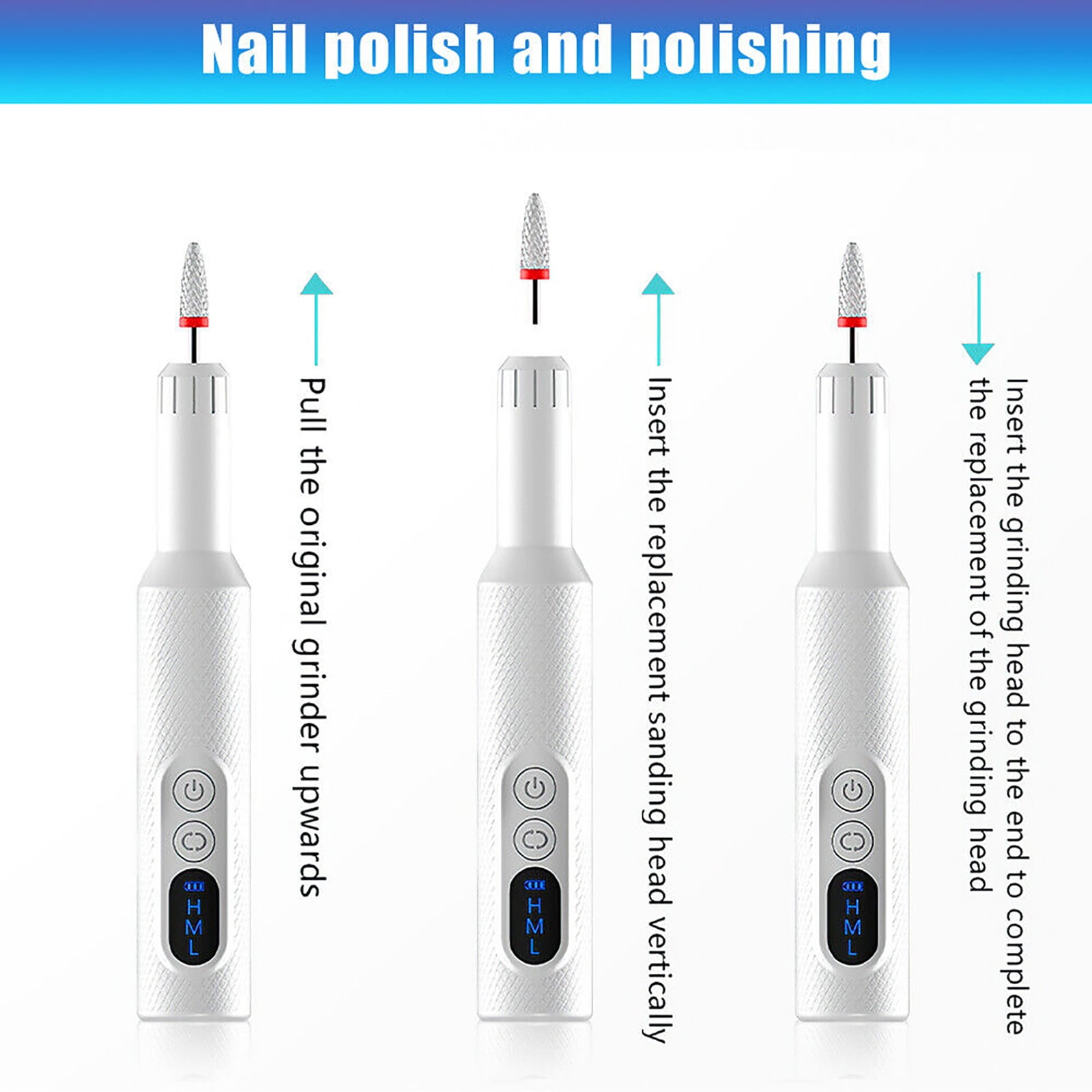 Salon-Quality Cordless Nail Drill Versatile Charging Options LED Display 3 Adjustable Speeds & Forward/Reverse Function