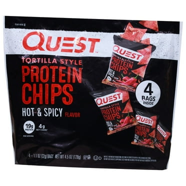 Quest Tortilla-Style 19g Protein Chips Multipack - Hot & Spicy, 4 ct (Package May Vary)