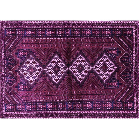 Ahgly Company Indoor Rectangle Persian Purple Traditional Area Rugs, 5' x 7'