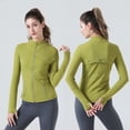 thumbnail image 1 of Chaqueta deportiva para mujer, corte ajustado, elástica, para correr, yoga, fitness, manga larga, 1 of 6