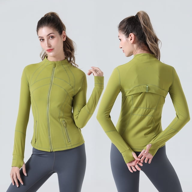 Chaqueta deportiva para mujer, corte ajustado, elástica, para correr, yoga, fitness, manga larga