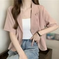 thumbnail image 3 of Summer Blazers Women Simple Leisure Loose Korean Style Youth Single Breasted, 3 of 9