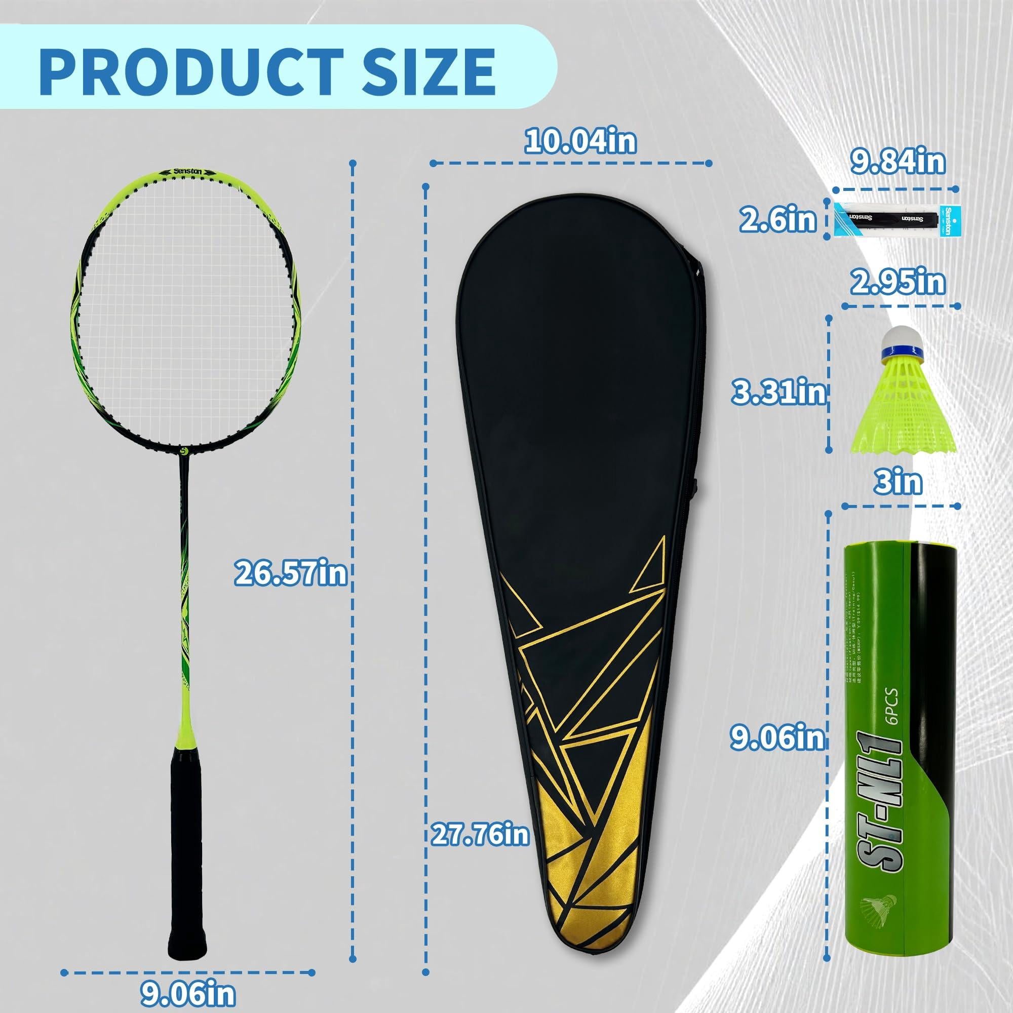 Carbon Composite Badminton Rackets For Beginners - Complete 2-player Kit With Bag | Lightweight & Easy To Use Backyard  Park Indoor Outdoor Play