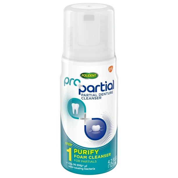 Polident ProPartial Partial Denture Cleaner Foam 4.2 Ounces Walmart