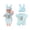 Blue, variant on Baby Doll Clothes 10/11/12 inch Doll Cute Onesie Romper and Hat Set, Elastic Doll Outfits Matching Accessories for Realistic Silicone Dolls(Blue)