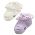 thumbnail image 4 of Baby Girls Lace Socks, Solid Color Soft Ruffled Anklet for Infant, Little Kids, 4 of 6