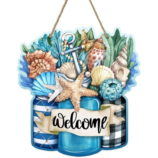 Price cut Wooden Wreaths For Front Door Decorative Door Listing Wall Hanging Fashionhanging Pendant Home Decoration Welcome Sign