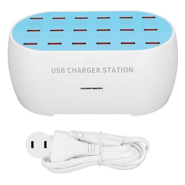 120W 18 Port USB Charger Station Desktop Multiple Port USB Rapid Charger for Smartphones Tablets US Plug