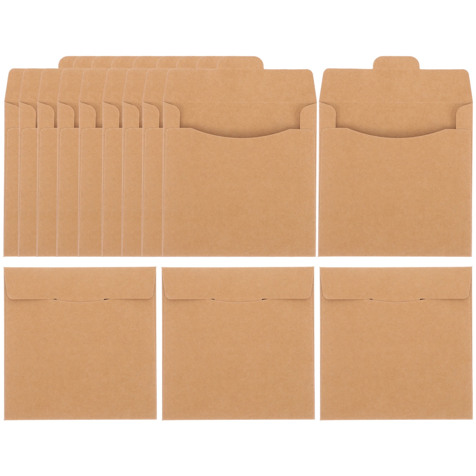 OFFIGAM 50 Count Kraft Paper CD DVD Sleeves Disc Packaging Envelopes Storage Bags for Home Organization and Use