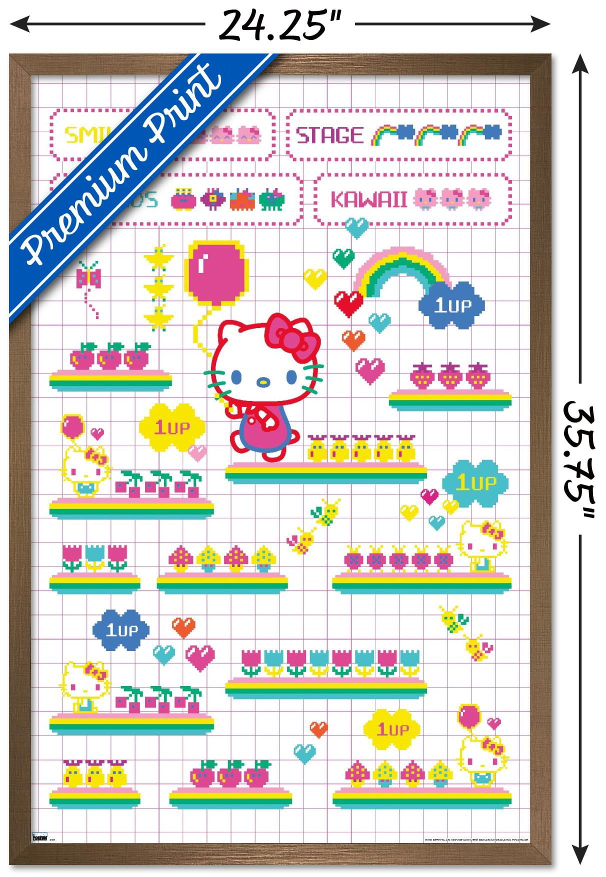 Hello Kitty - Arcade Wall Poster, 22.375" x 34" Framed