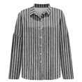 thumbnail image 4 of MVRLSH Long Sleeve Shirts For Women Long Sleeve Striped Printed Button Down Retro Loose Fit Casual Fashion Daily Tops Gray S-5Xl, 4 of 4
