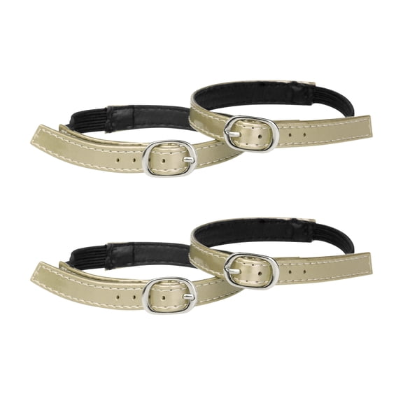 INSPIRE CHIC Women's Detachable Ankle Straps Solid Color Elastic Band Shoe Buckle Belt for Heels Lacquer Golden 33.5cm/13.19"