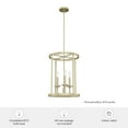 thumbnail image 6 of Hunter - Briargrove 3-light Modern Brass, Medium Size Chandelier, Dimmable, Formal Style, Cylinder Shaped, for Bedrooms, Dining, Living Rooms - 19697, 6 of 6