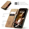 thumbnail image 4 of CaseMe Leather for iPhone 16 Case, Flip Wallet Leather Case with Card Holder Magnetic Closure Shockproof Kickstand Protective Phone Cases Cover for iPhone 16,Brown,For iPhone 16, 4 of 12