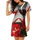 thumbnail image 2 of Fotbe Red Wine Rose Bata de Dormir para Mujer con Estampado, Camisón de Algodón de Manga Corta, Ropa de Dormir Casual, 2 of 6