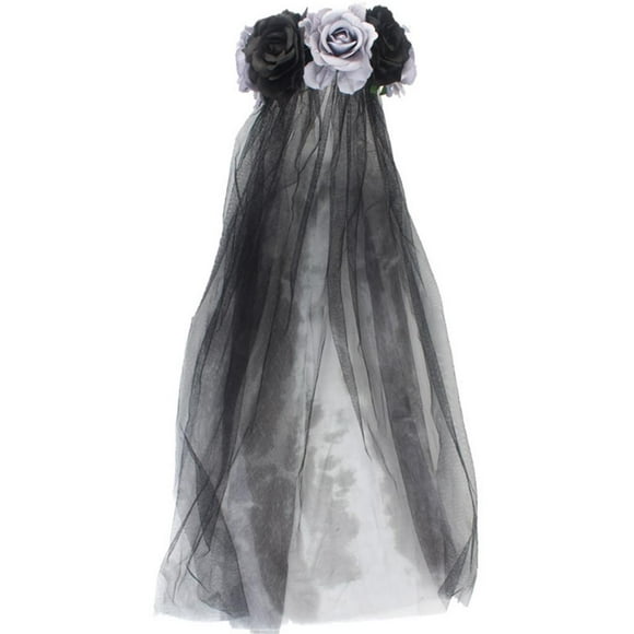 Youkk General Size Cosplay Hair Band For Halloween Cosplay Wide Application Fabric Bride Cosplay Hair Black  gray