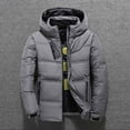 thumbnail image 2 of Penkiiy Men Solid Casual Thicken Hooded Zipper Turndown Multi-pocket Jacket Coats Tuxedo Suit Set Polyester Gray on Sale, 2 of 3