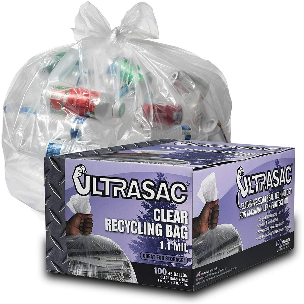 clear industrial trash bags