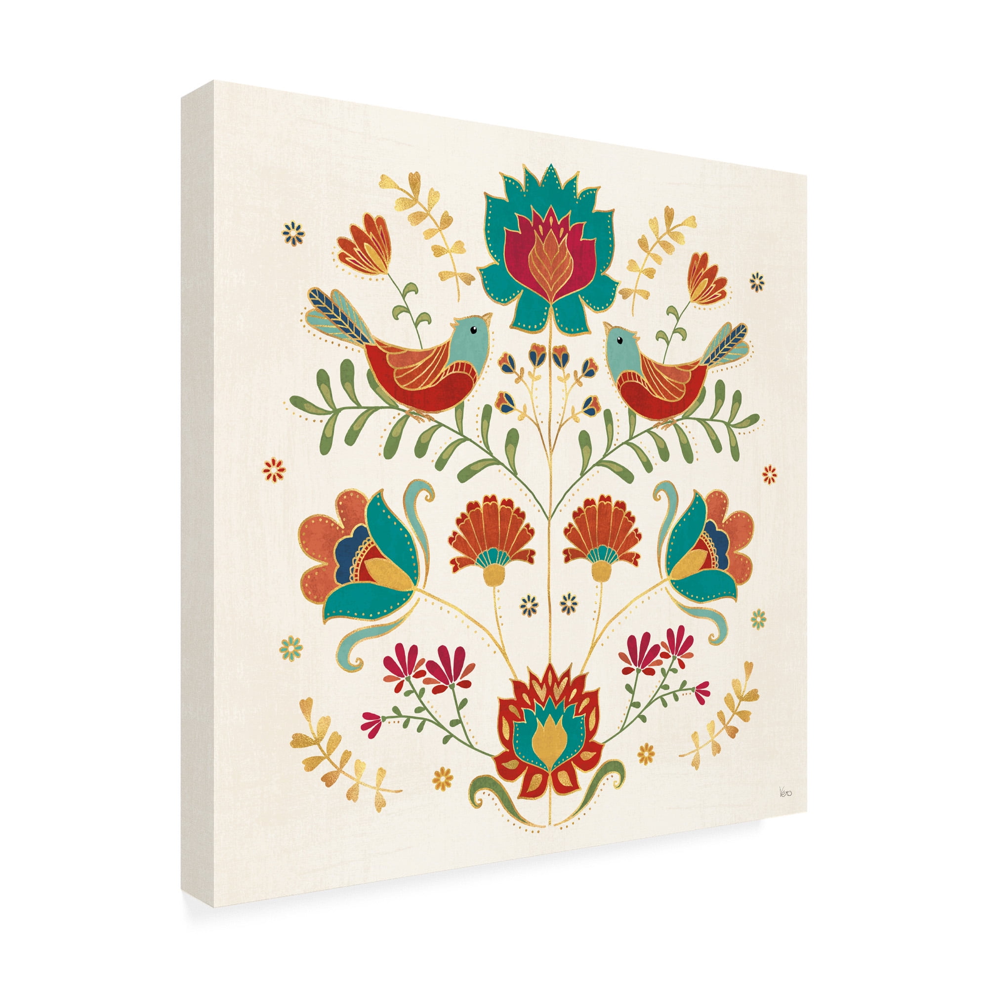 Trademark Fine Art 'Folk Floral 2' Canvas Art by Veronique Charron