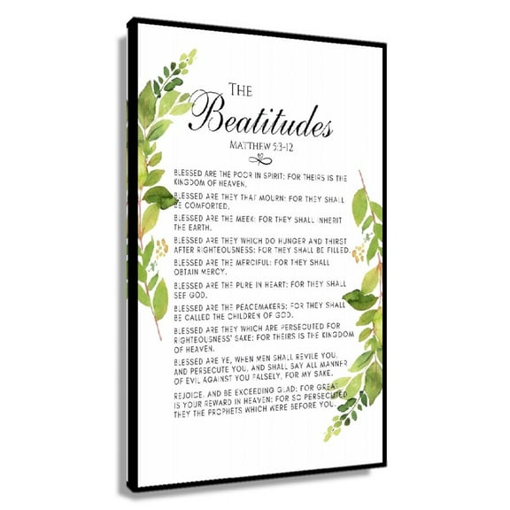 The Beatitudes Print Matthew 53-12 Print Blessed Art Motivational Verses Wall Artwork for Hallway Painting for Living Room Giclee Prints for Bathroom
