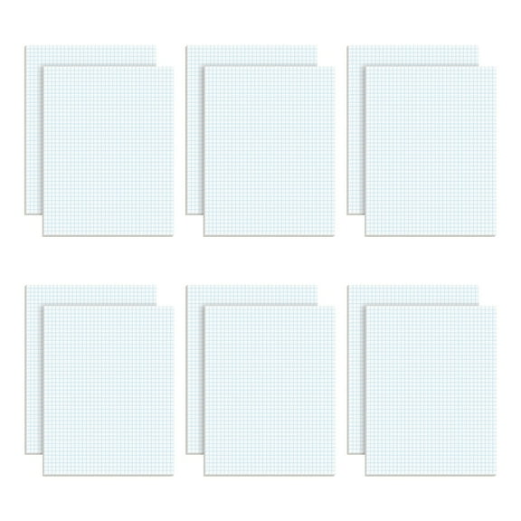 TOPS™ Quadrille Pad, 8 1/2" x 11", Quad Ruled, White, 50 Sheets Per Pad, Pack Of 12 Pads