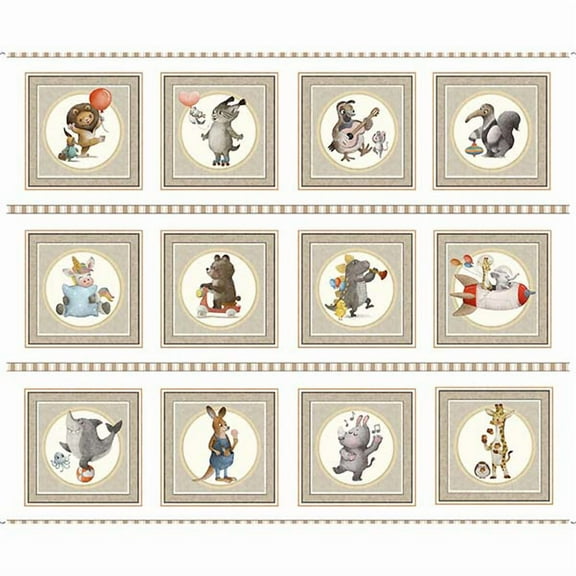 Animal Alphabet Panel (29839-Z Animal Picture Patches) by Morris Creative Group for QT Fabrics