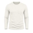 thumbnail image 4 of JIAYUE Men's T Shirt Long Sleeve Round Neck Knit Sweater Casual Pullover Tops With Pockets Soft Comfortable Slim Fit Solid Color Daily Lightweight Wear For Male, 4 of 8