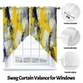 thumbnail image 3 of Yellow Gray Brush Swag Curtain Valance for Windows, Abstract Graffiti Window Treatments Short Swag Topper for Kitchen Windows Bathroom Bedroom, 36"x36", 3 of 8