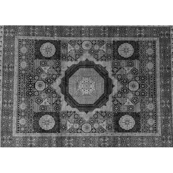 Ahgly Company Indoor Rectangle Abstract Gray Modern Area Rugs, 7' x 9'