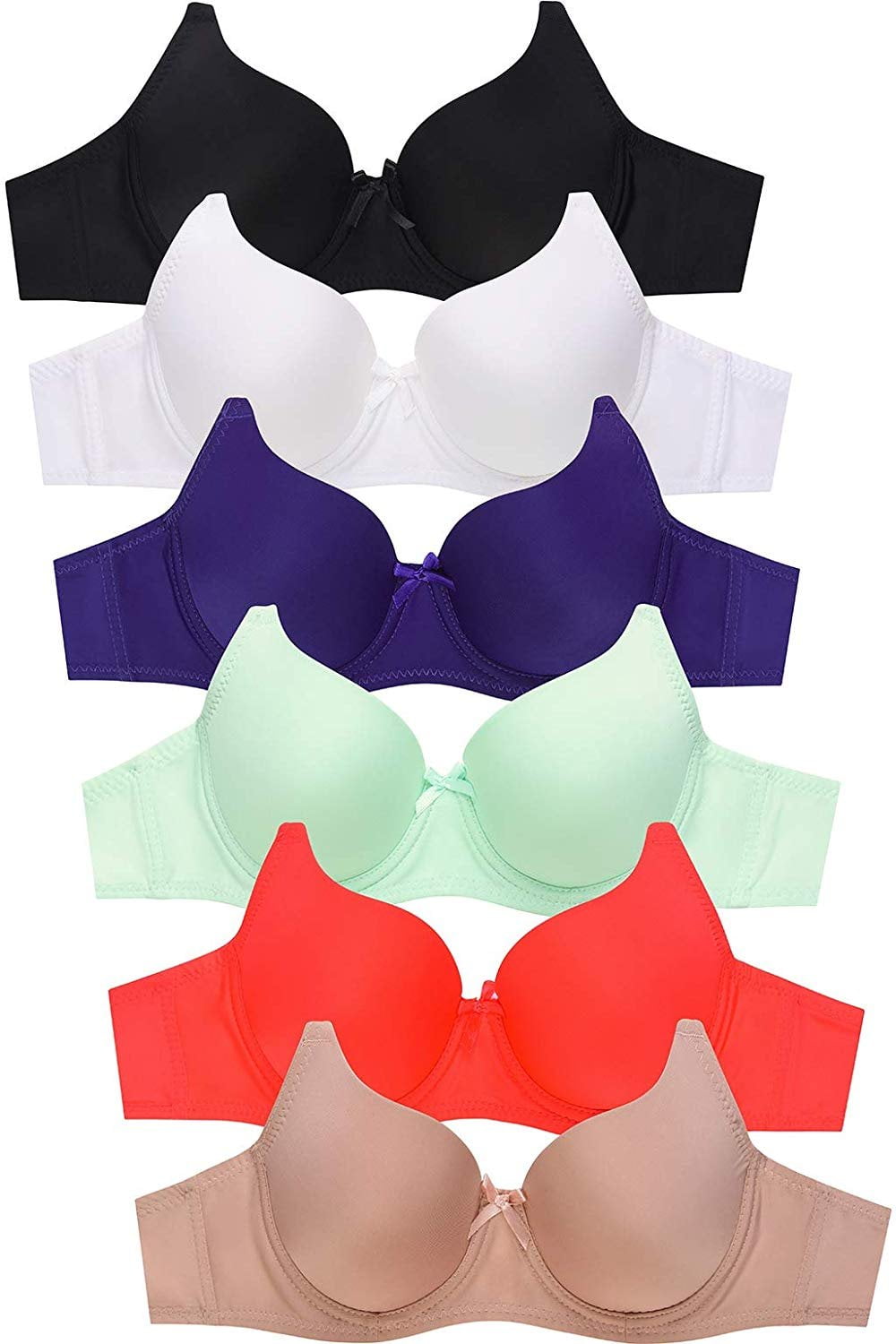 DailyWear Womens Everyday 6 Pack of Bras 4081P9, 34B