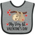thumbnail image 3 of Inktastic My First Valentines Day Baby Sloth Boys or Girls Baby Bib, 3 of 4