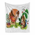 thumbnail image 1 of Hedgehog Soft Flannel Fleece Blanket, Granddaughter Hedgehog with a Hat Offering Strawberries to Her Loving Grandmother, Cozy Plush for Indoor and Outdoor Use, 70" x 90", Multicolor, by Ambesonne, 1 of 6