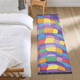 thumbnail image 3 of Yayeee Runner Rug for Bedroom 2'x6' Machine Washable Hallway Non Slip Mat, Yellow Wavy Plaid, 3 of 8