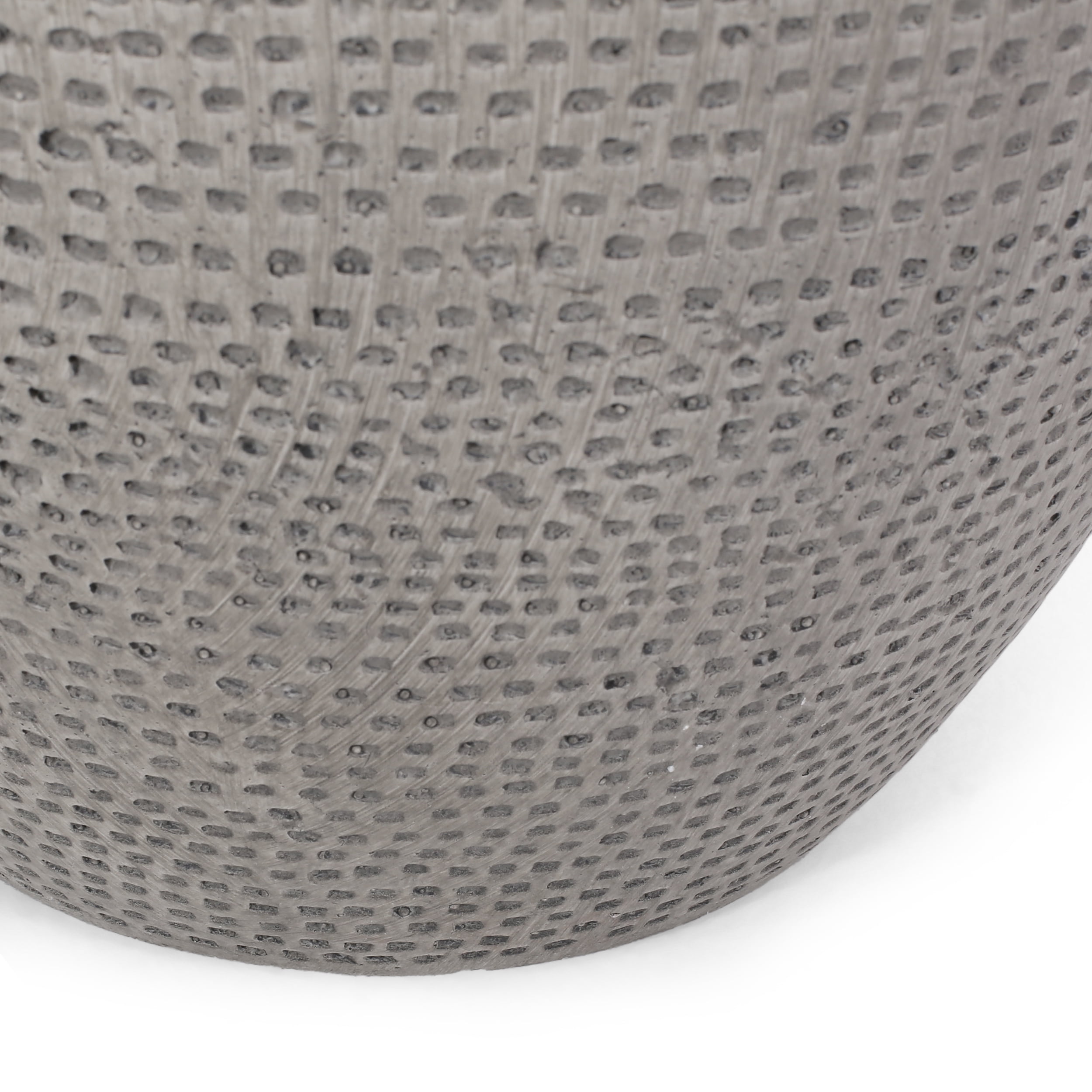 Light Gray Magnesium Oxide Outdoor Side Table 14.25x14.25x17.5 in