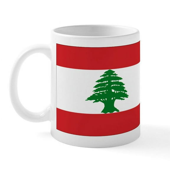 CafePress - Lebanese Flag Mug - 11 oz Ceramic Mug - Novelty Coffee Tea Cup