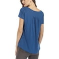 thumbnail image 3 of Innerwin T Shirt Solid Color Women Tops Summer Short Sleeve Fashion Tee Light Blue L, 3 of 4