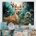 thumbnail image 2 of Designart "Deer Emerald beauty II" Animals Metal Wall Decor, 2 of 5
