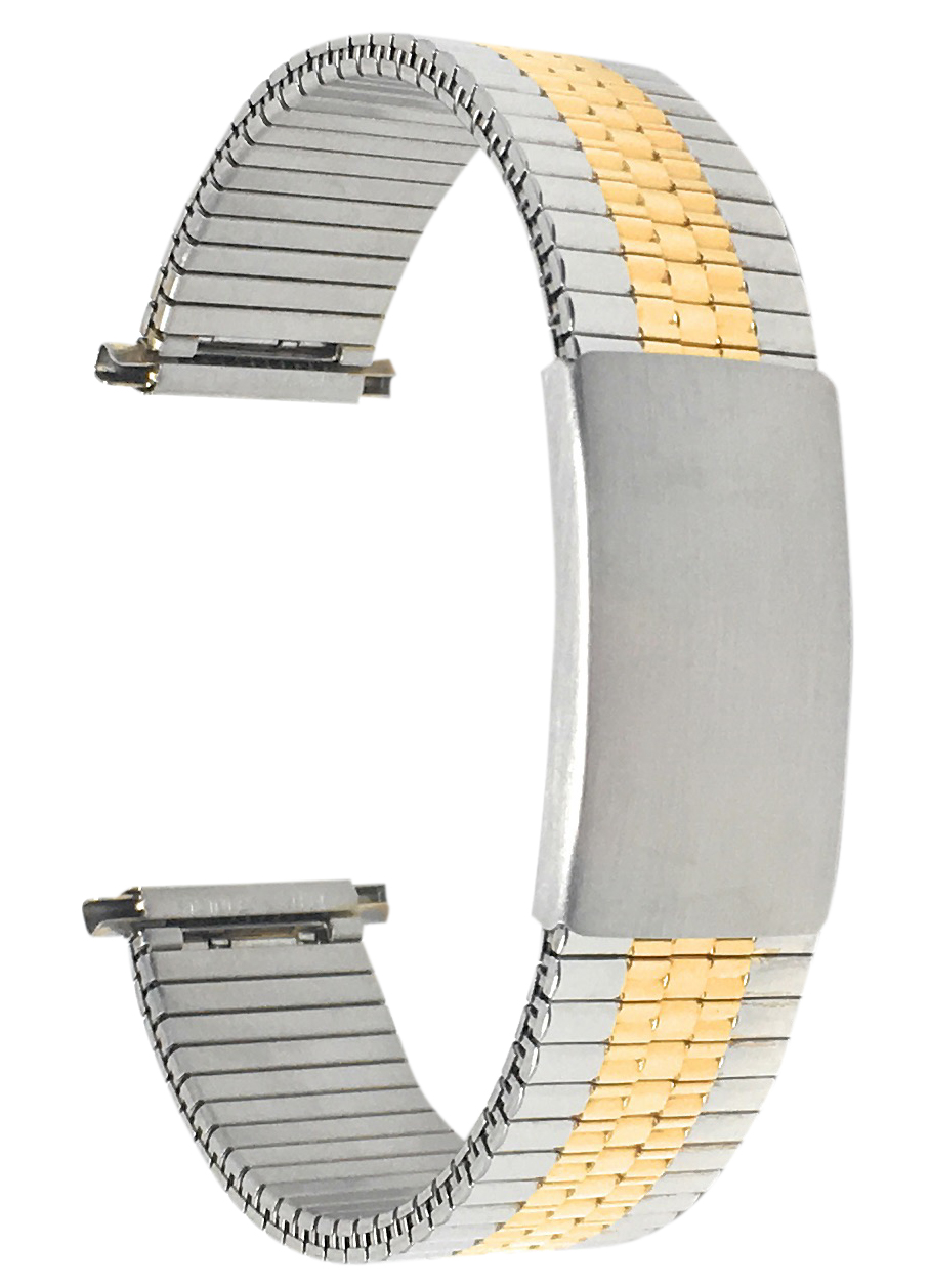 Bandini 21mm Silver and Gold (TwoTone) Tone Stainless Steel Stretch