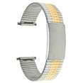thumbnail image 1 of Bandini Bracelet de Montre Extensible en Acier Inoxydable 14mm Argent et Or (Bicolore) pour Femmes, Extrémité Droite, Longueur Réglable, Bracelet de Montre en Métal Extensible, Sans Boucle, 1 of 8