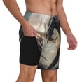 thumbnail image 2 of Yiaed Swordsman Cool Dragon Print Mens Swim Trunks Bathing Suit Compression Liner Beach Swim Shorts Swimwear Quick Dry Zipper Pocket No-Chafing Board Short-, 2 of 6
